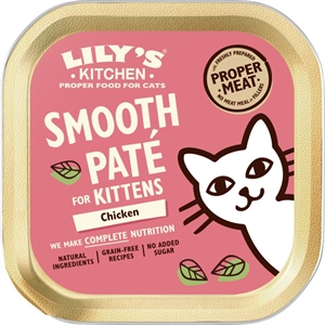 19 x 85 g Lilys Kitchen Curious Kitten Nassfutter in Pastete mit Huhn – getreide- und zuckerfrei