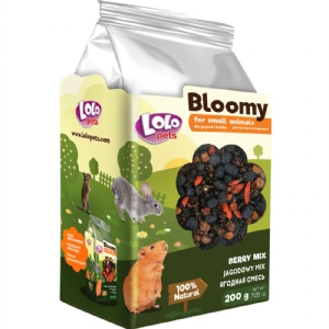 Lolo Bloomy Snack mit einer Mischung aus Blaubeeren für Kaninchen und Nagetiere 200g