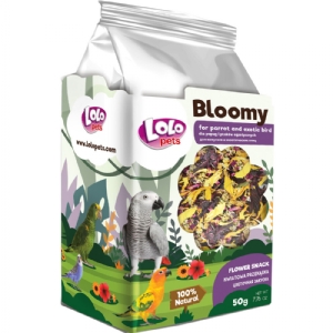 Lolo Blüten-Snack mit Blumenmix für Papageien und kleine exotische Vögel 50 g