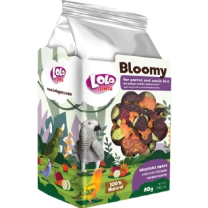 Lolo Bloomy Snack mit Gemüse für Papageien und kleine exotische Vögel, 80 g